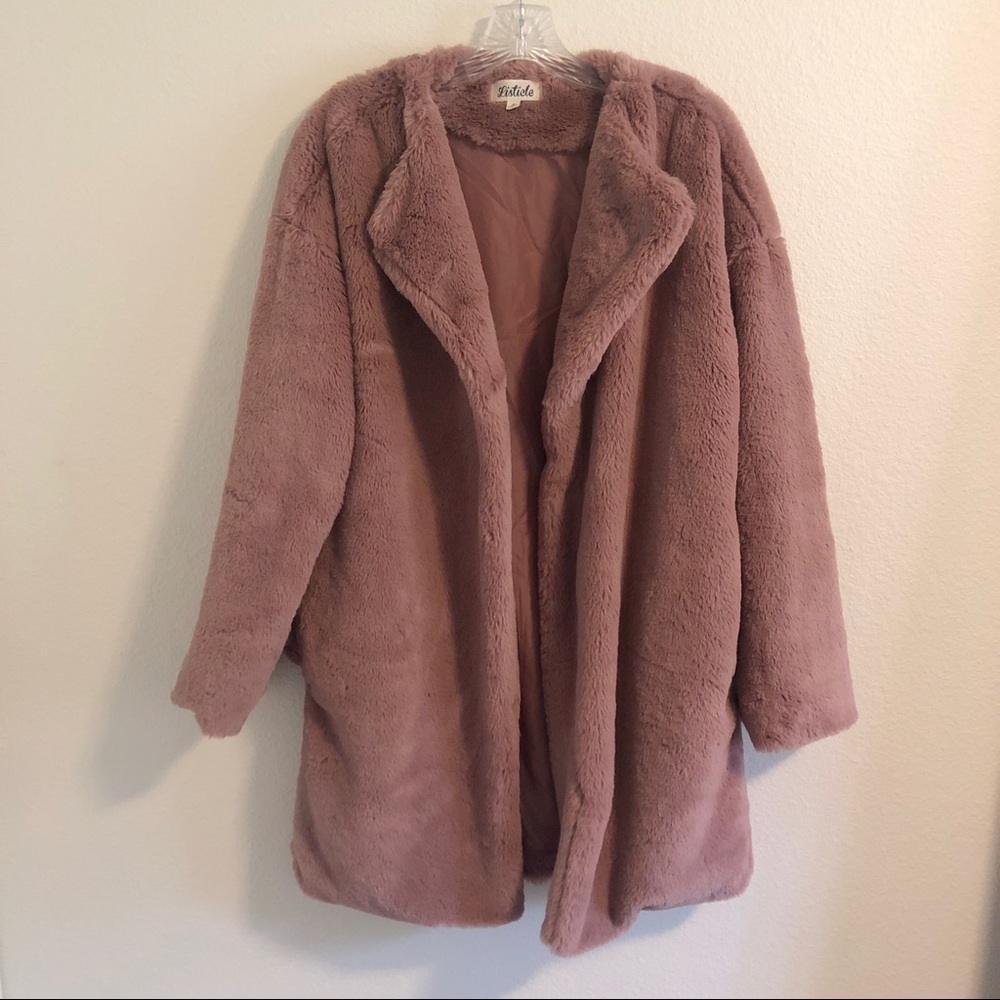 Mauve Faux Fur Coat